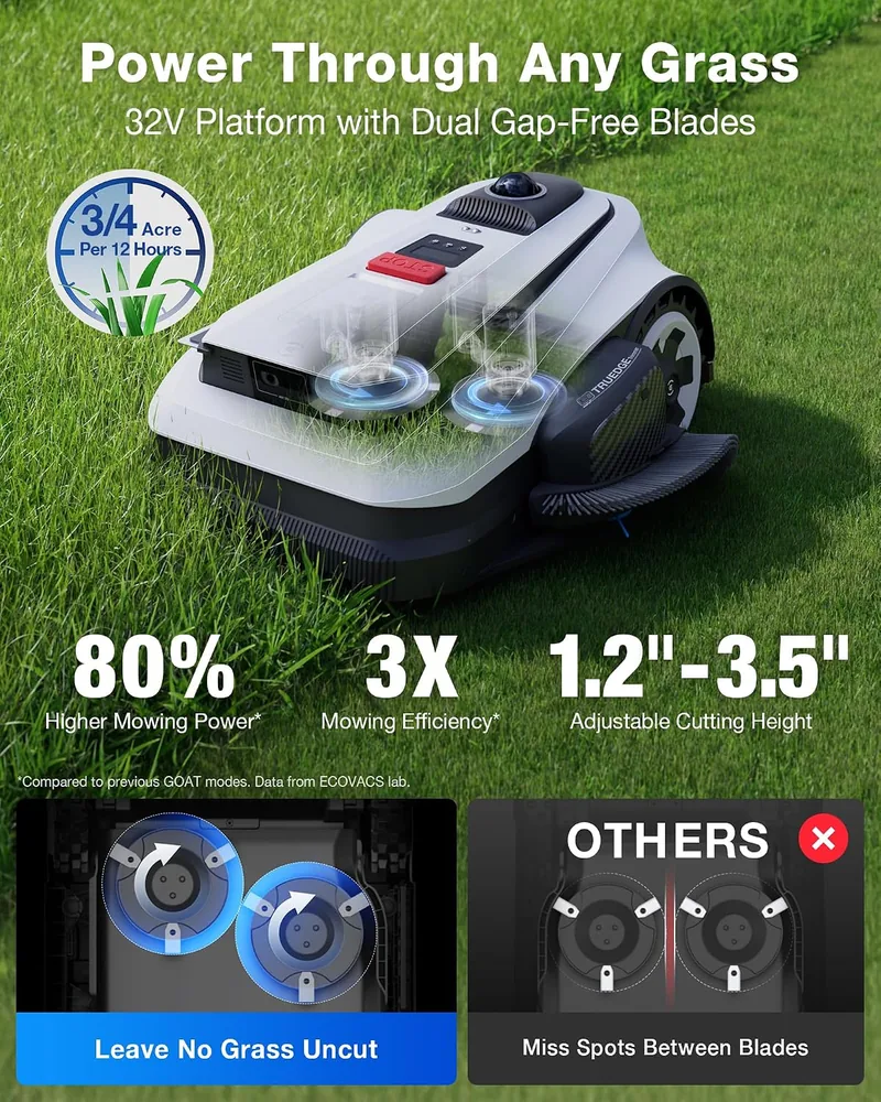 ECOVACS Goat A3000 LiDAR PRO robotic lawn mower — alternate view 3