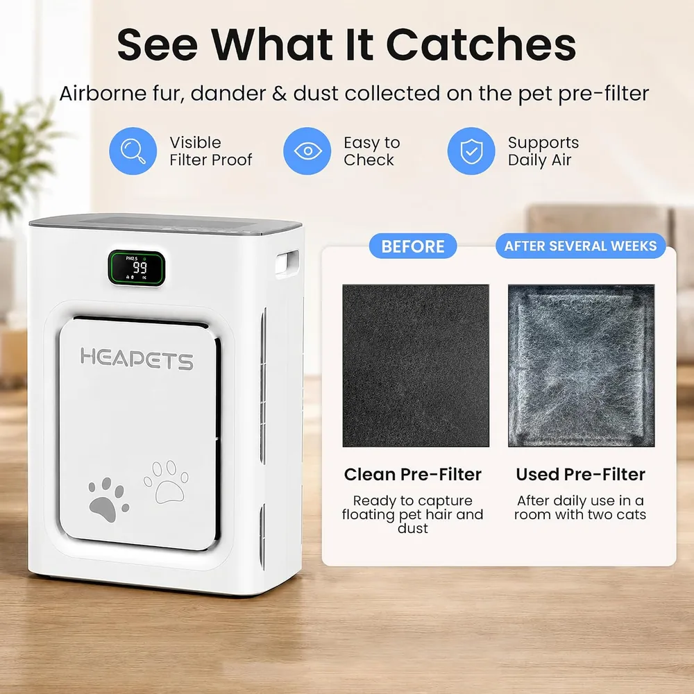 HEAPETS P358 air purifier — alternate view 3